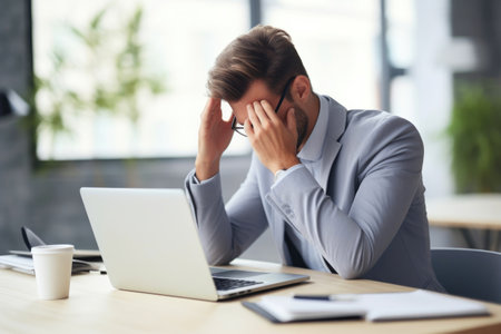 Frustrated CEO in Office Settingの素材