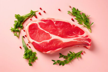 Artistic Presentation of Pork Meat with Colorの素材