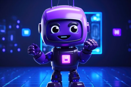 Purple Neon Casino with a Robotic Twistの素材