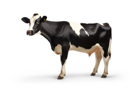 Lone Cow on White Isolationの素材