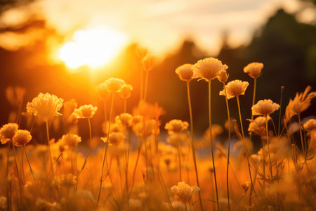 Radiating Beauty: Panoramic Wildflower Field