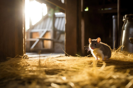 Whiskered Explorer: Mouse in a Dutch Barnの素材