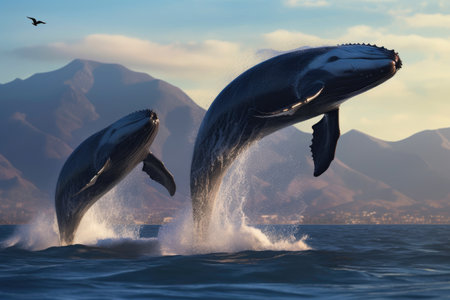 Morning Spectacle: Whales Leapingの素材
