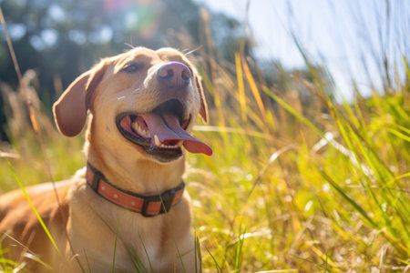 Radiant Labrador Soaking Up Happinessの素材