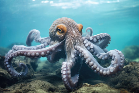 Eerie Glimpse: Octopus Underwaterの素材