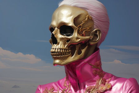 Eccentric Woman in Gold and Pinkの素材