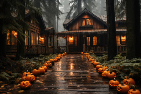 Eerie Woods: Halloween Decor at the Forest Cottageの素材