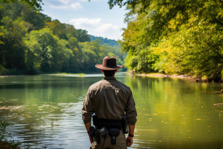 Guardian of Nature: Ranger at Work in the Parkの素材