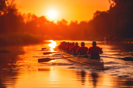 Expert Rowing Instructor Motivating Teamの素材