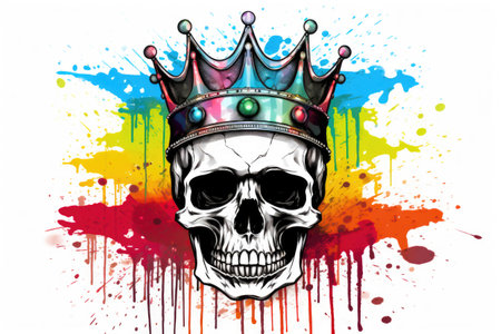 Sci-Fi Skull with Neon Radar Technologyの素材