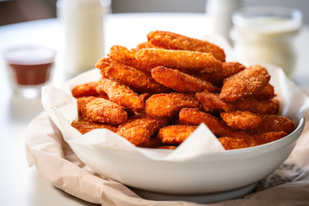 Tasty Low-Carb Chicken Tenders with Unique Coatingの素材