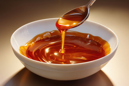 Photo for Close-Up Caramel Sauce Stream - Royalty Free Image