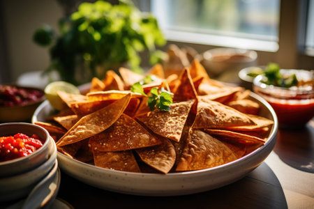 Savory Keto Tortilla Chips with Dipの素材