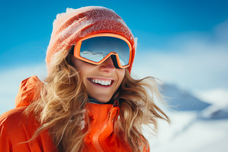 Mountain Resort Bliss: Smiling Skierの素材