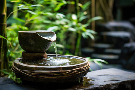 Zen Oasis: Bamboo Water Fountain Harmonyの素材