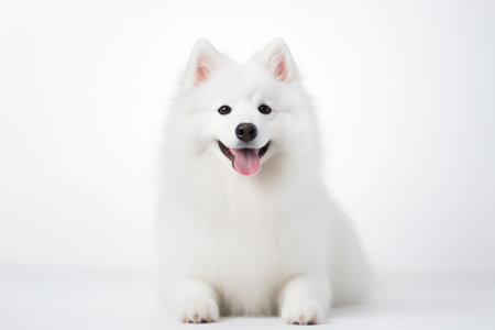 Snowy Pooch on a Blank Backgroundの素材