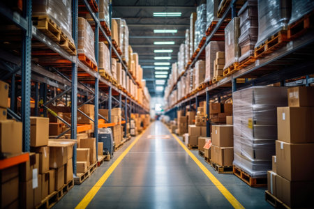 Warehouse Inventory: Colorful Crates in Rowsの素材