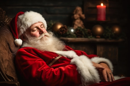 Santa Claus Reflecting on Future Christmasesの素材