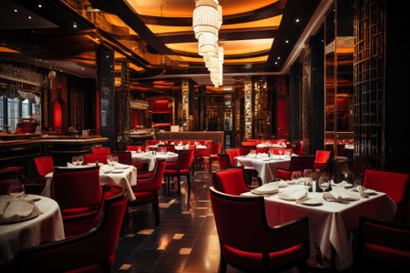 Sophisticated Elegance: Opulent Restaurant Settingの素材