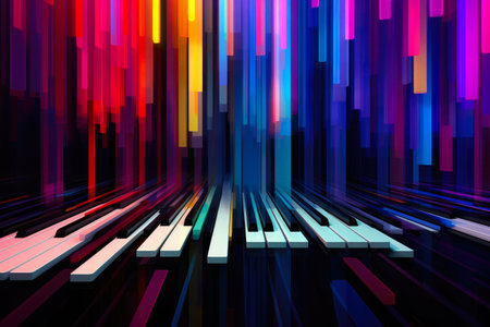 Energetic Piano Melodies in Colorの素材