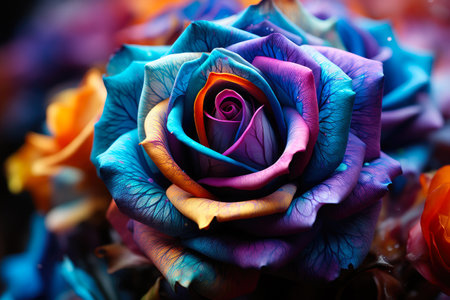 Nature's Palette: Colorful Rose Printの素材