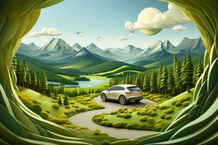 Sustainable Transportation: Paper Cut Electric Vehicleの素材