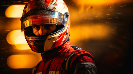 Intense Racing Driver in Headgearの素材