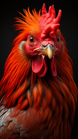 Elegant Poultry Silhouette on Blackの素材