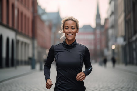 Morning Serenity: Solo Run in the Cityの素材