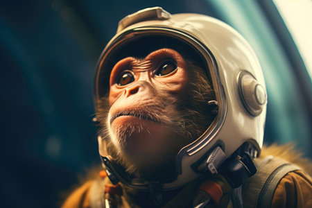 Astronaut Monkey Close-Upの素材