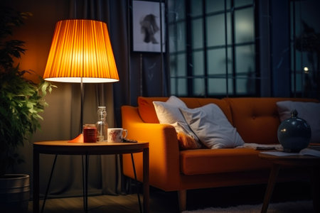 Glowing Ambiance in Nighttime Interiorの素材