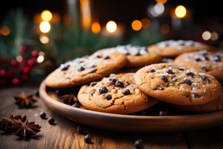 Flavorful Cookie Display on Wooden Surfaceの素材