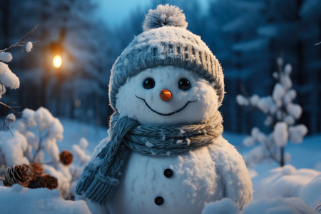 Cheerful Snowman Wishes: Holiday Card Backgroundの素材