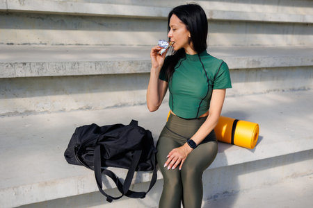 Fitness Fuel: Snacking at the Sports Arenaの写真素材