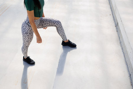 Stadium Workout: Leg Stretching Sessionの写真素材