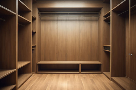Serenity in Simplicity: Unoccupied Wooden Closetの素材