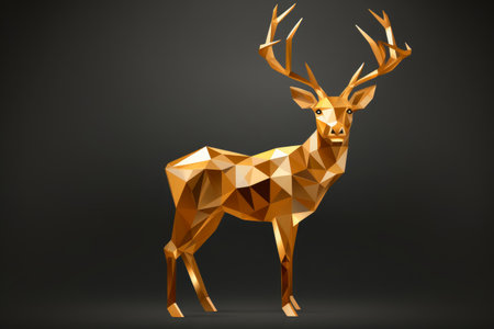 Celebratory Deer in Glittering Gold: New Year Splendorの素材
