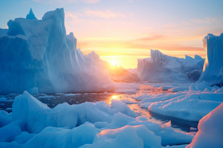 Unveiling Climate Impact: Iceberg Breaks from Glacierの素材