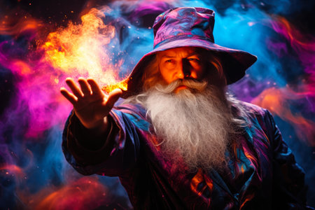 Mystic Wizardry: Spectral Hues in Spellbinding Motionの素材