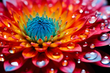 Colorful Blossom with Raindrop Detailの素材