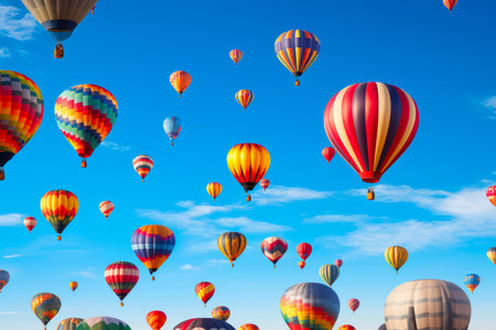 Vivid Balloons Painting the Blue Skyの素材