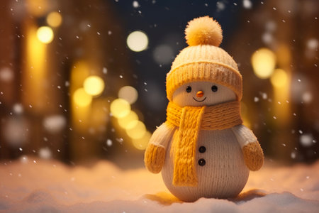 Whimsical Snowman in Champagne Glowの素材