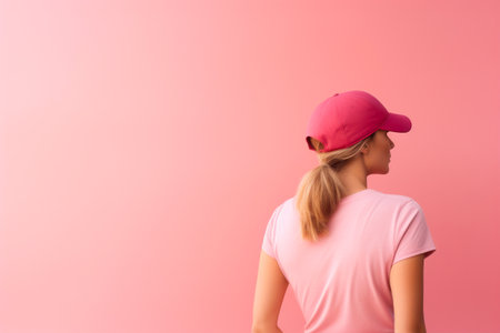 Empowering Cancer Awareness Walk: Woman in Strideの素材