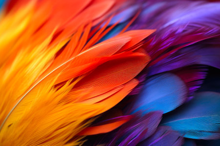 Exquisite Close-Up of Vibrant Feathersの素材