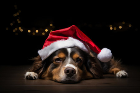 Minimalist Holiday Dog: Santa Attire Serenityの素材