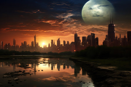 Futuristic Chicago Skyline Extravaganzaの素材