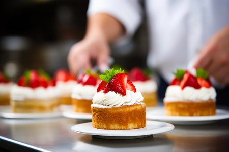 Chef Plating Fresh Strawberry Cheesecakesの素材