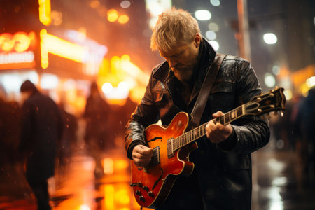 Street Serenade: European Musician Performingの素材