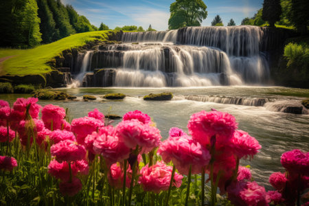 Tranquil Midday at the National Park's Waterfallの素材