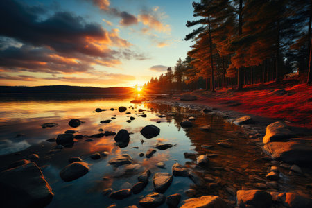 Auburn Hues: Dusk in Fall Seasonの素材